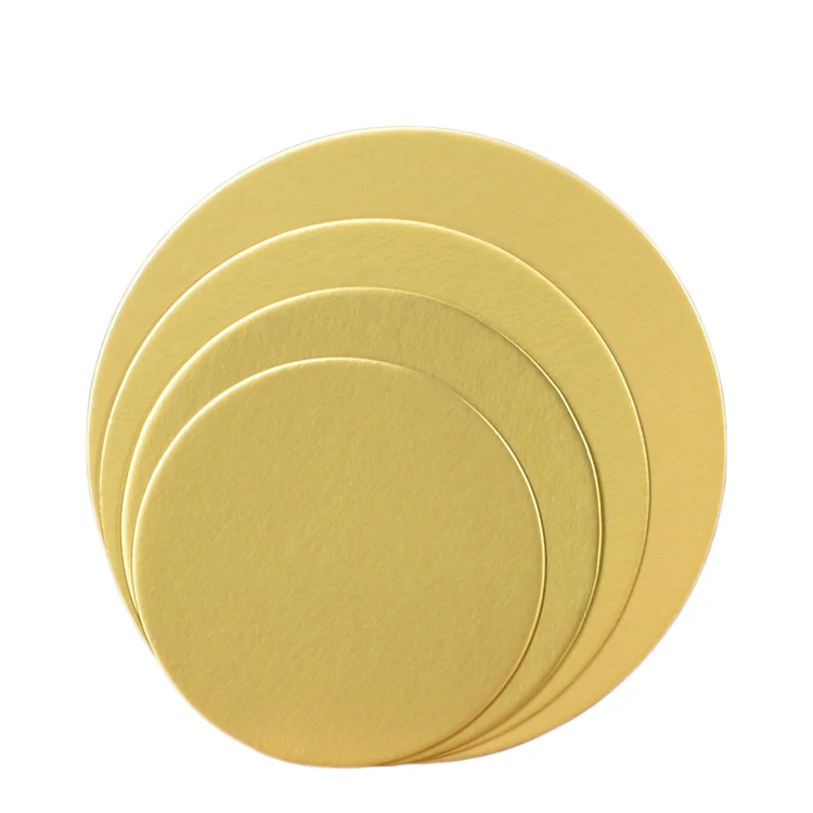 Wholesaler 6/7/8/9/10 Inch Gold Cake Boards Round Base Food Grade Cardboard Cake Plate For Birthday Wedding Parties