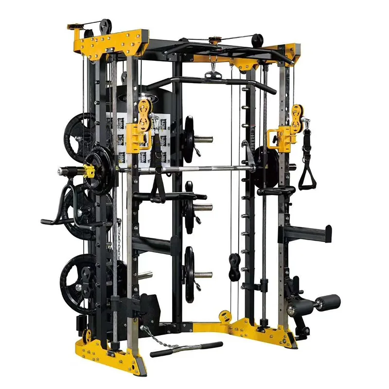 Multi-Functional 100kg Counterweight Power Rack Home Fitness Workout Equipment Modern Style Squat Rack Smith Machine