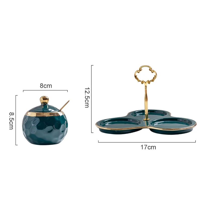 Creative ceramic Kitchen Storage conisters Porcelain Salt /Sugar / Spice / Pepper Spice Jars with tray