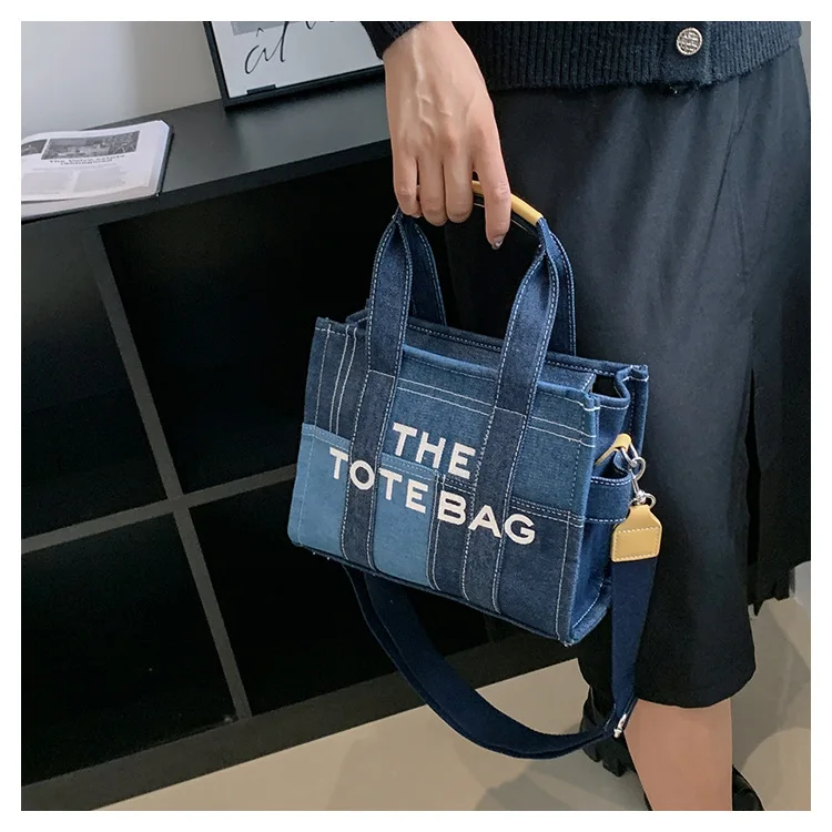 Ladies Girls Designer purses and handbags Denim The Tote Bag Multi Use Messenger Tote Bag