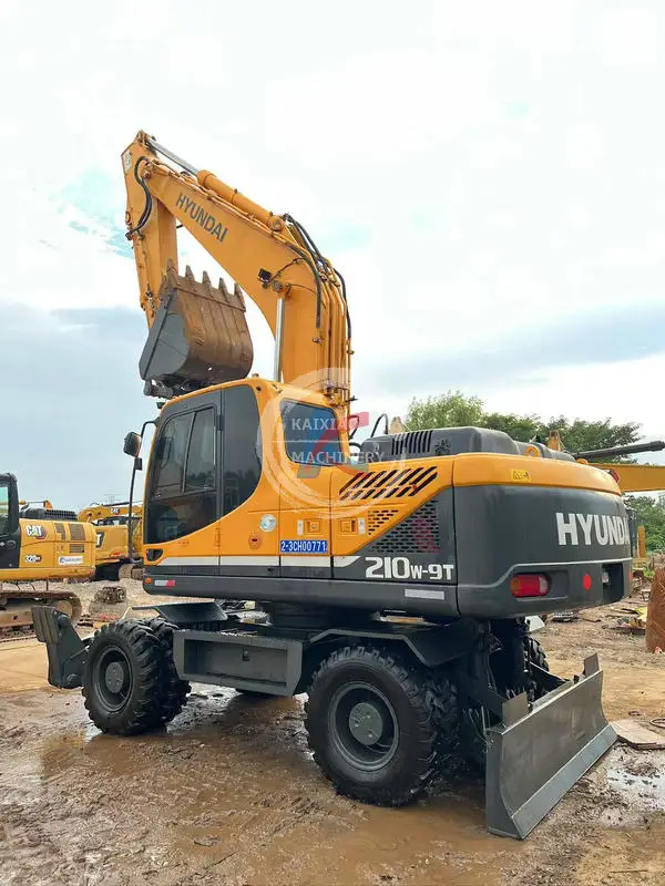 Hyundai 210W-9T used wheel excavator excavadora backhoe in stock secondhand hot sale original secondhand