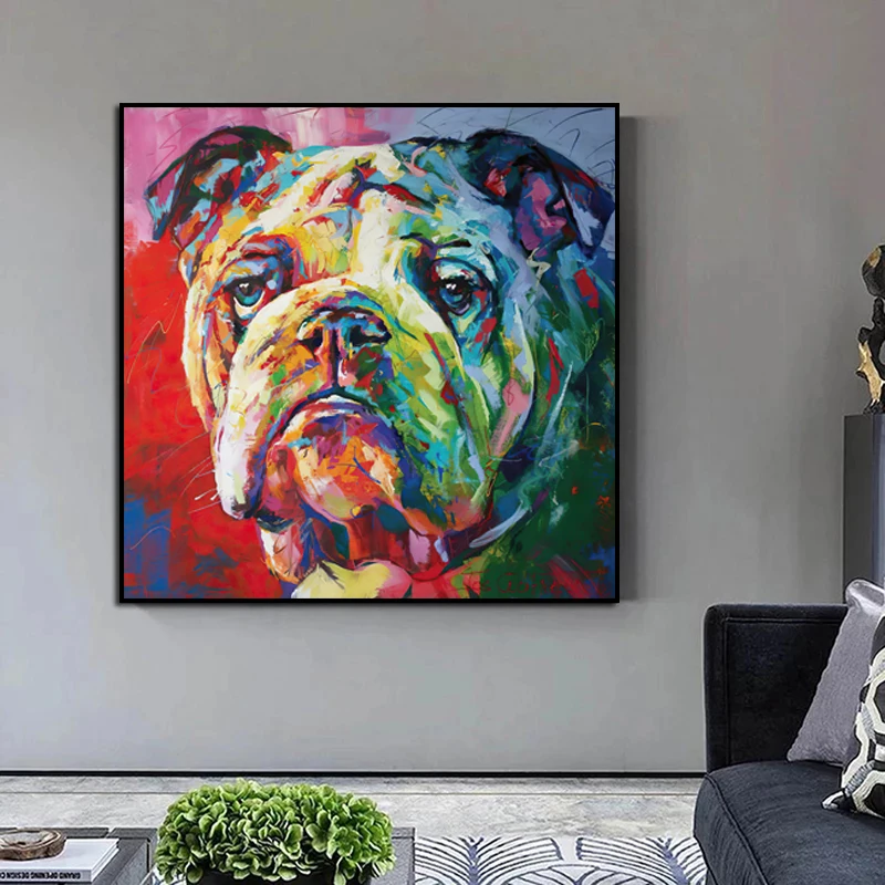 Мультфильм Граффити Собака Картина маслом на холсте Wall Art плакаты картина стену для детской комнаты гостиной дома Cuadros Декор