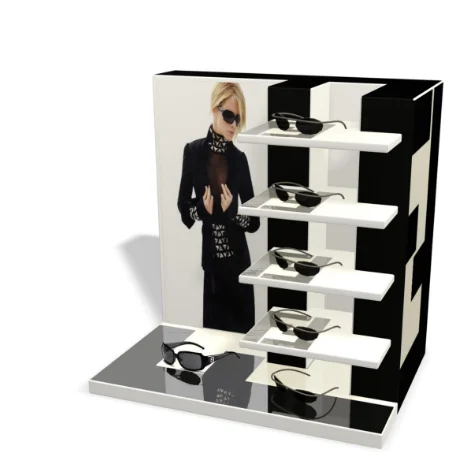 luxury multiple glasses display rack glasses brand exhibition sunglasses retail display stand black+white promotion advertising