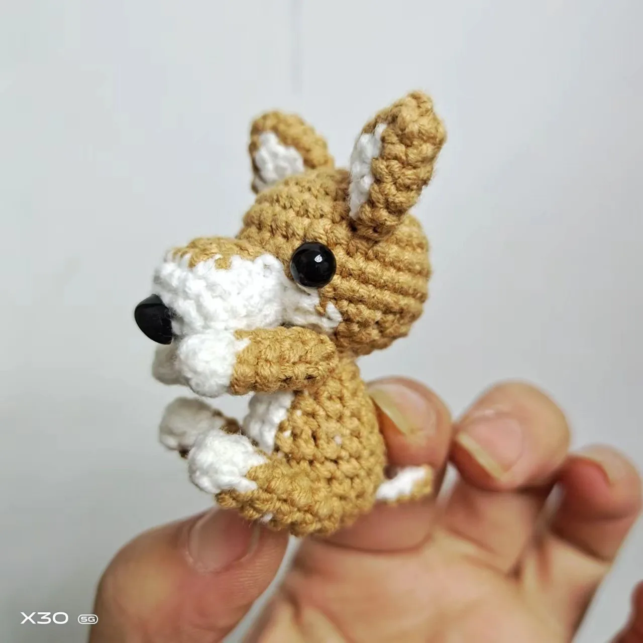 Ручной работы хлопчатобумажная вязаная собака крючком амигуруми брелок Мини щенок игрушка для домашнего декора милое Автомобильное Зеркало подвесный