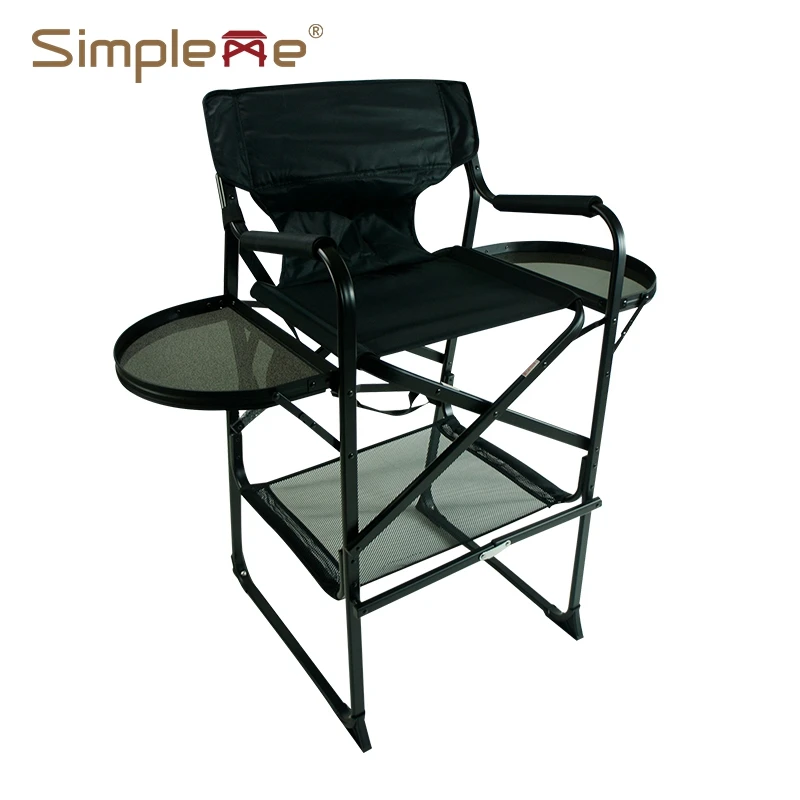 Simpleme Portable Aluminum 31 Inch Tall Makeup Artists Chair Folding Telescopic Barber Chair