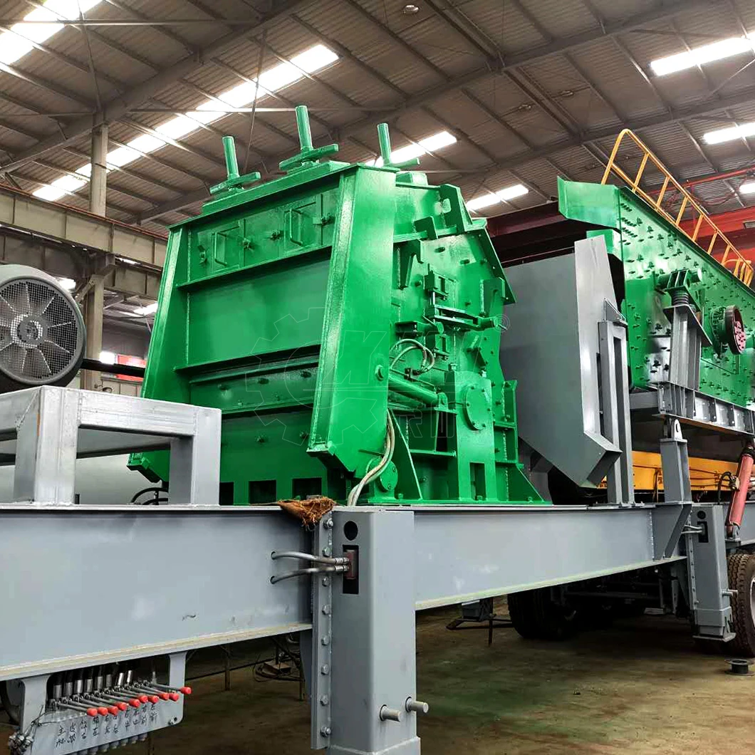 2018 China New Design Wheel Mobile Crushing Station, Mobile Impact Stone Crusher with Vibrating Screen