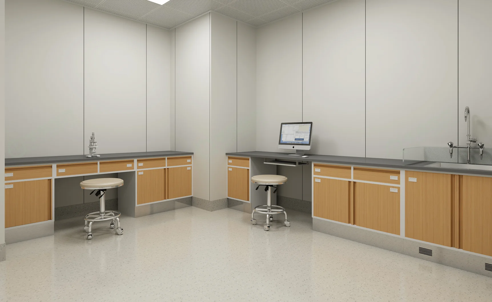 Lab Table With Reagent Shelf Medical Lab Furniture Customized Laboratory Workbench