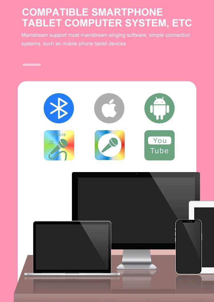 3-in-1 Portable Hand Speaker Wireless Karaoke Microphone for iPhone Android iPad PC