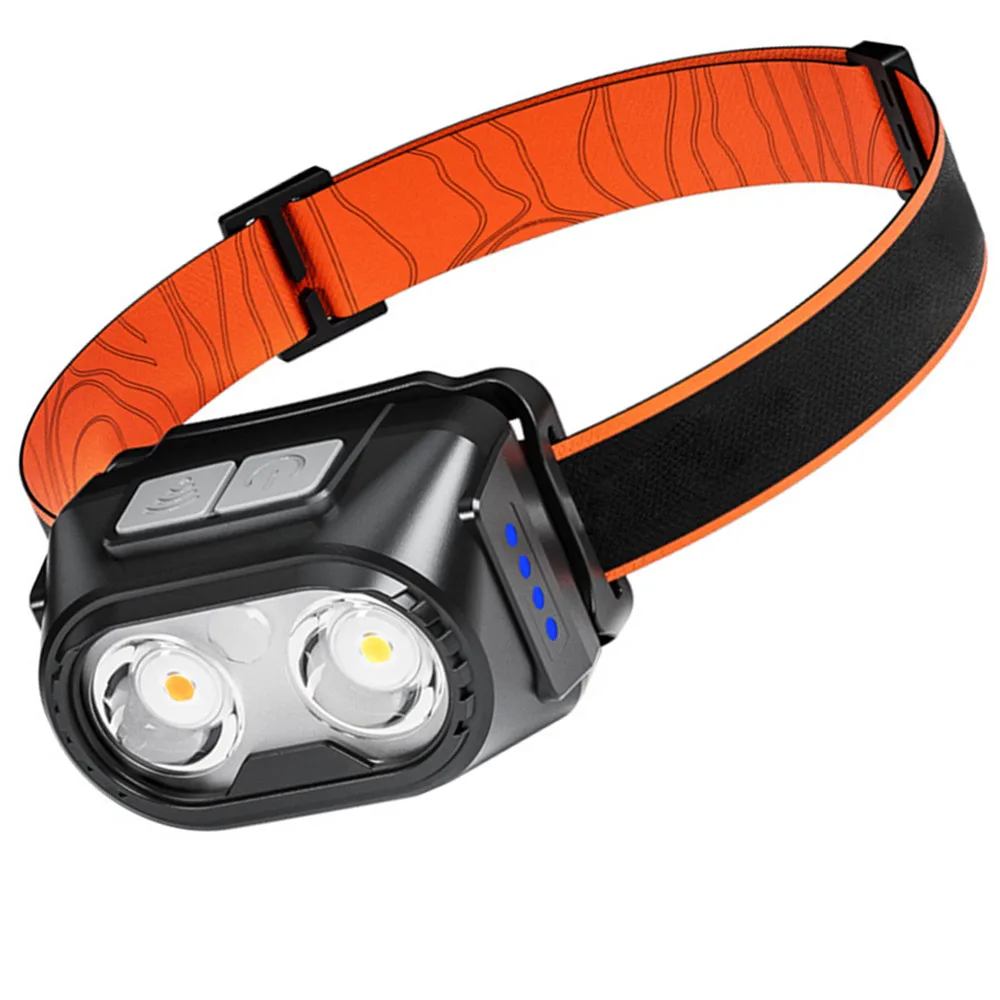 LED Headlamp Rechargeable, 8 Modes for Adults Kids Water Resistant White & Red Head Lights for Forehead Running Camping Outdoor