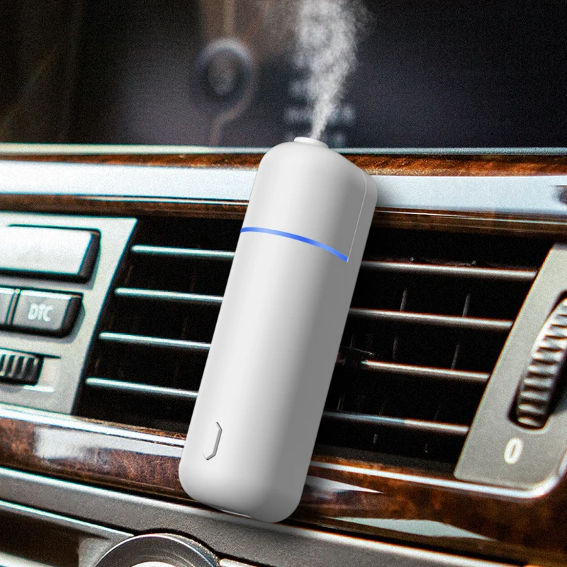 SCENTA Smart USB Rechargeable Car Smell Aroma Diffuser,Nano Cool Mist Mini Ultrasonic Waterless Car Aroma Diffuser Vent Clip