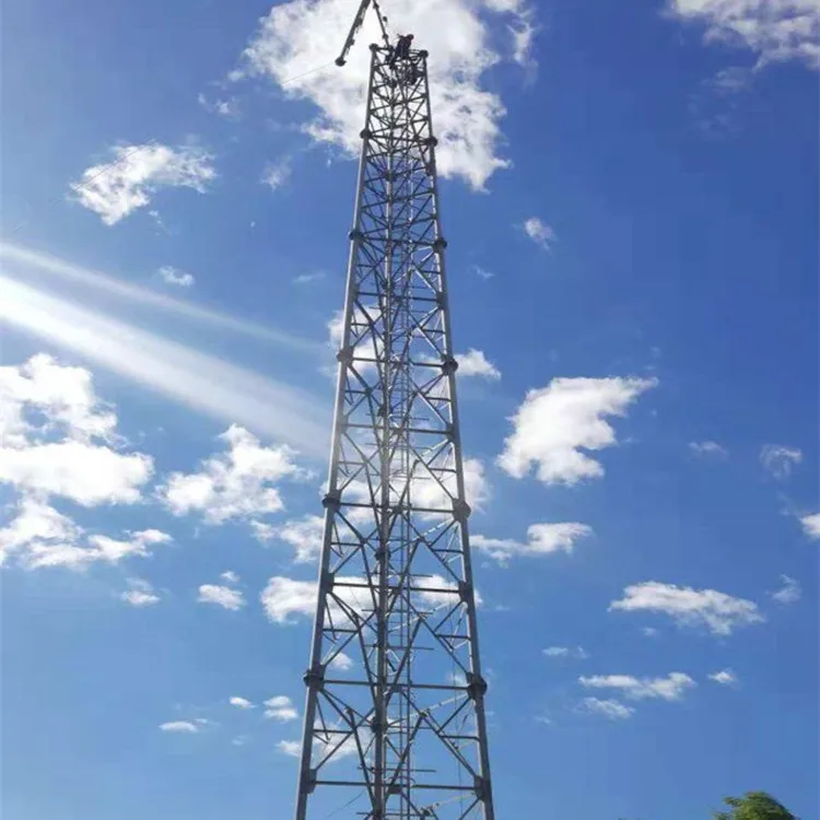 galvanized steel antenna bts large telecommunication mast gsm base station 30 meters 3 legs pipe telecom tower