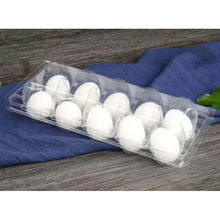 10 Holes PVC PET Transparent Rectangular Plastic Blister Egg Carton Tray Packaging Quail Egg