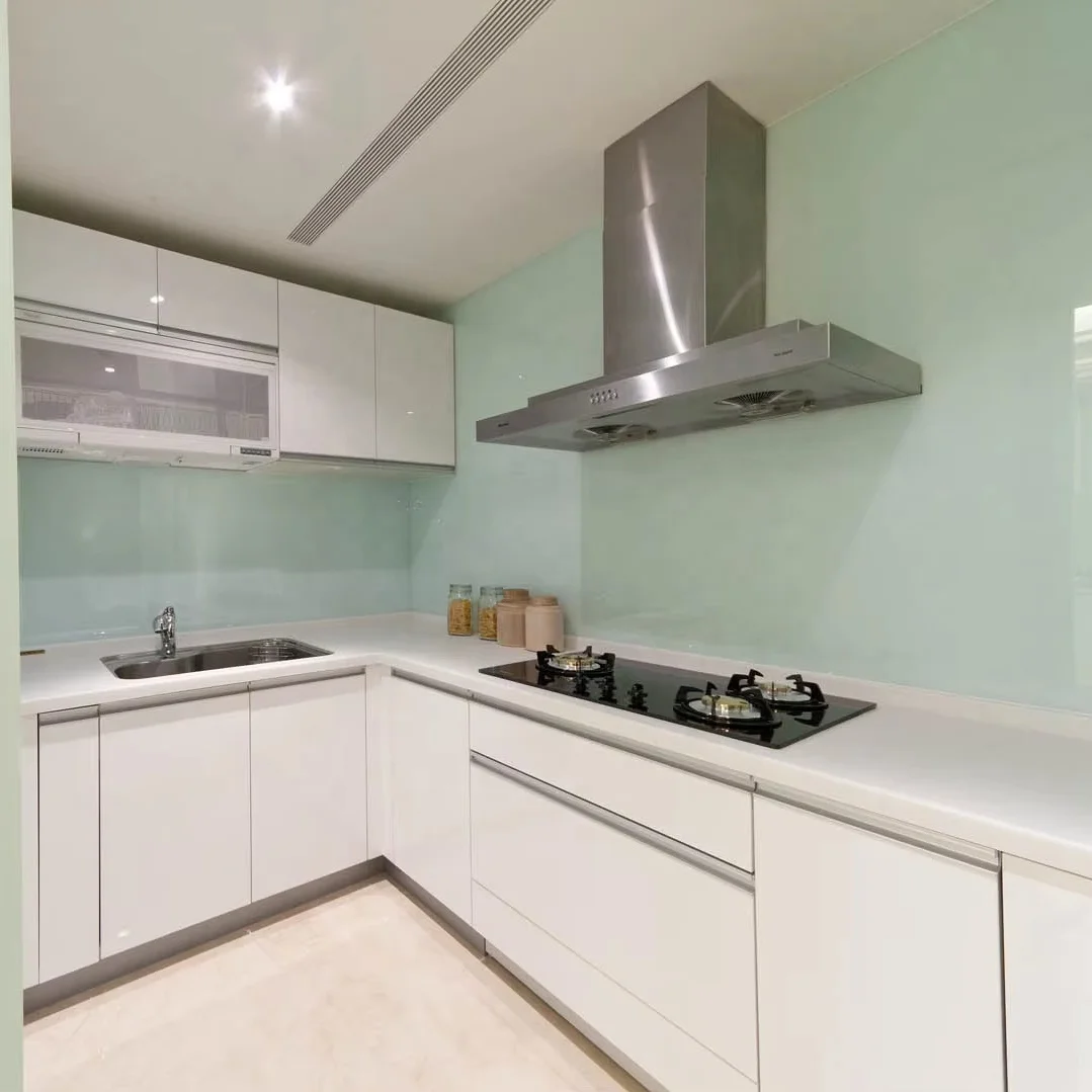 Ais Modern Designs High End Affordable Custom Furniture Used Small Full White L Shaped Melamine Kitchen Cabinets From China