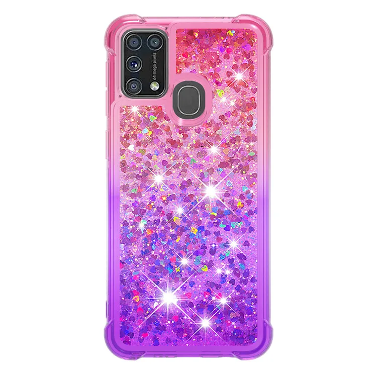 Girl Gradient Color Glitter Case For Samsung Galaxy M31 Liquid Quicksand Back Cover Bag