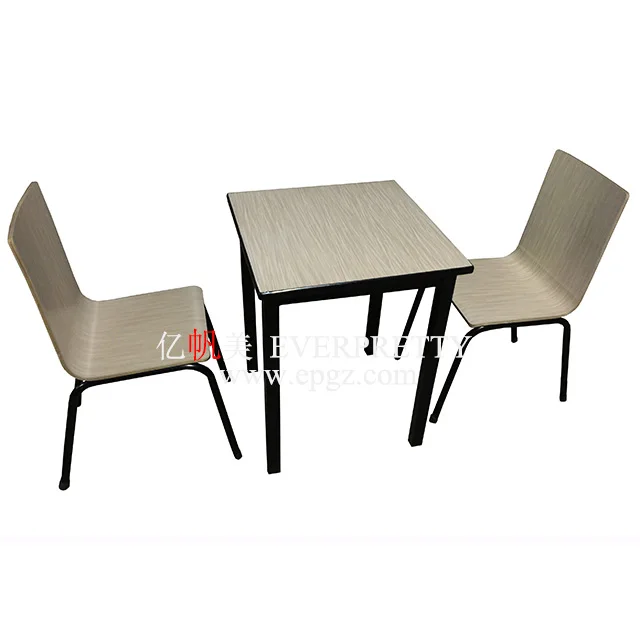 School Canteen Furniture Ergonomical Design Wooden and Metal Frame Single Dining Chair for Student