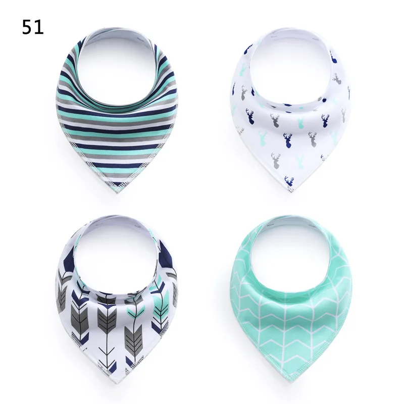 Baby Bibs Waterproof Teething Bib 4 Pcs Extra Soft Natural Cotton Drool For Drooling Triangle Bandana In Stock