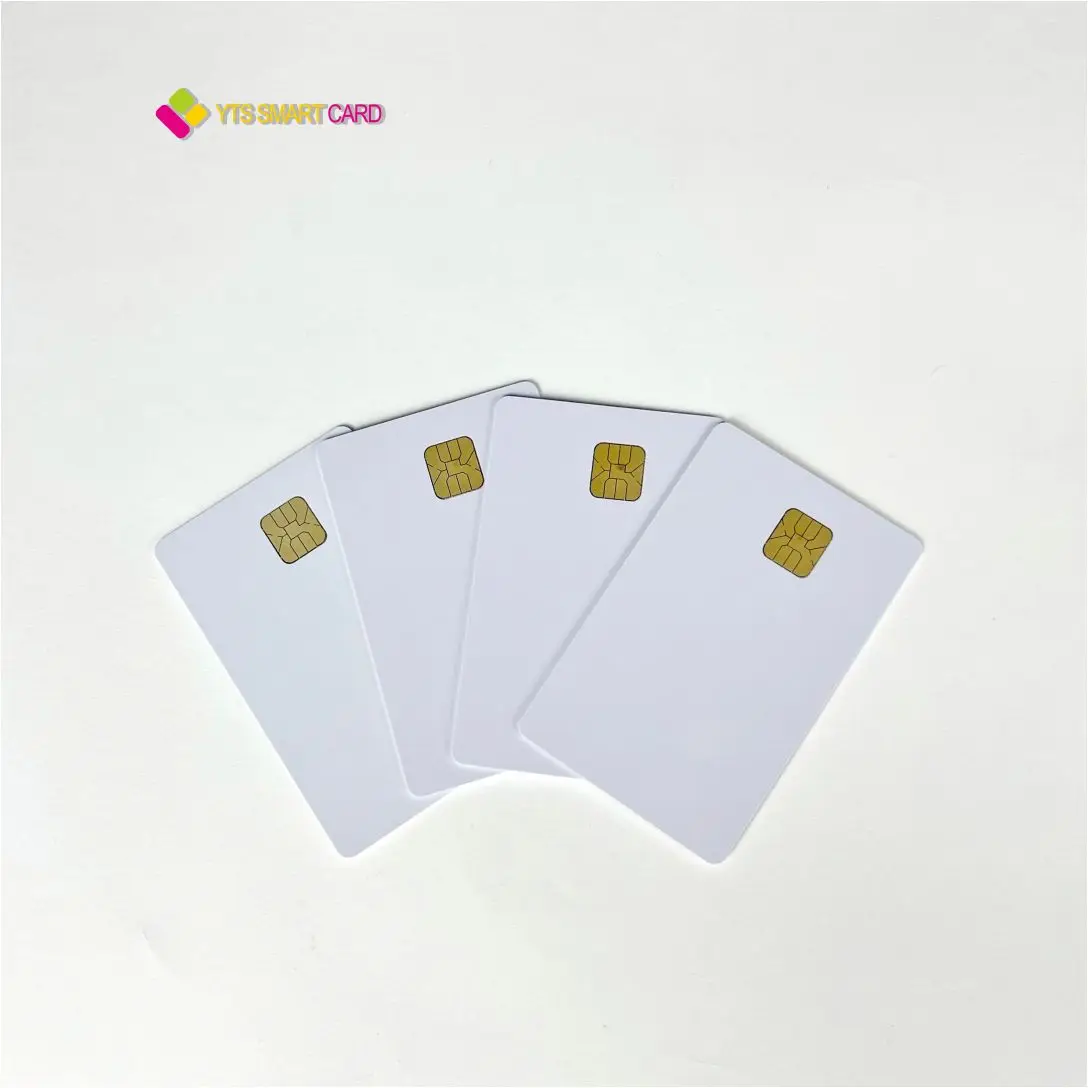 Wholesales YTS  2022 Hot Customized Blank White Plastic pvc cards rfid smart chip contact ic card