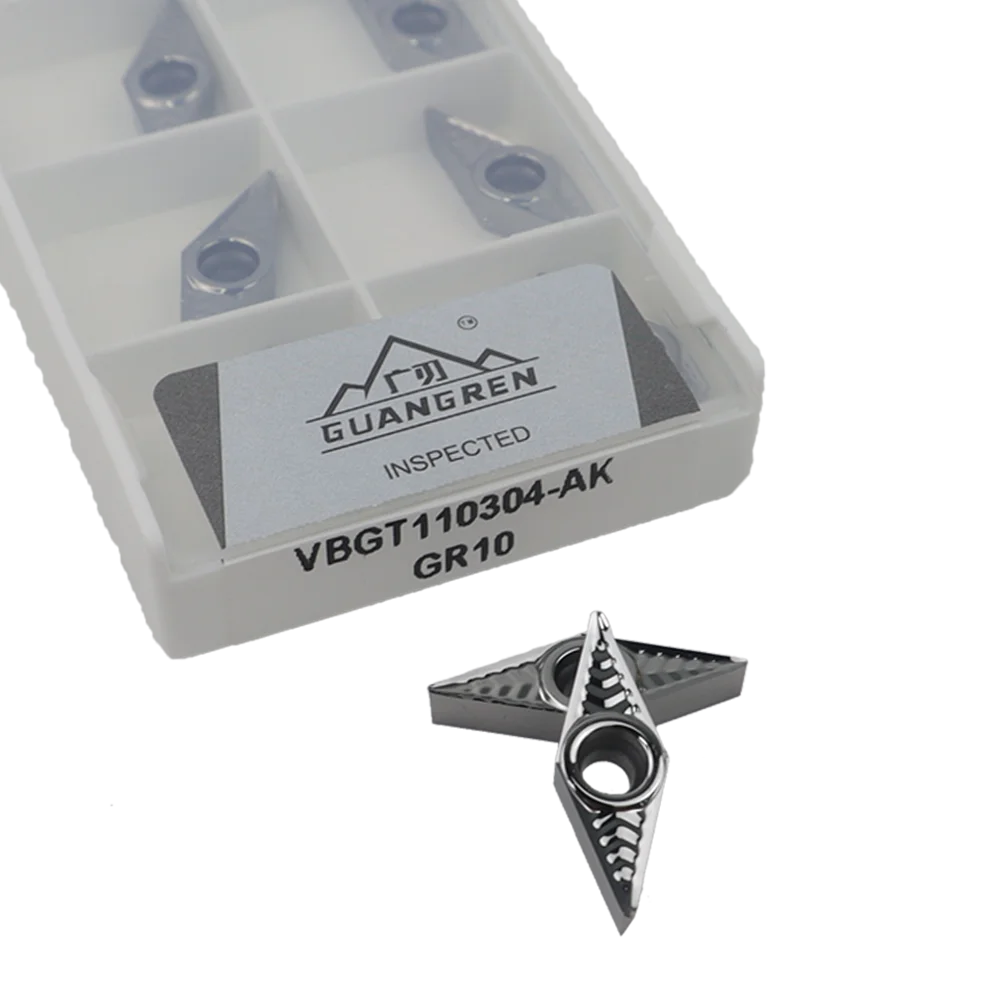 GUANGREN VBGT110302 VBGT110304 AK  cnc lathe tools For Aluminum  Machining carbide inserts inserts for lathe