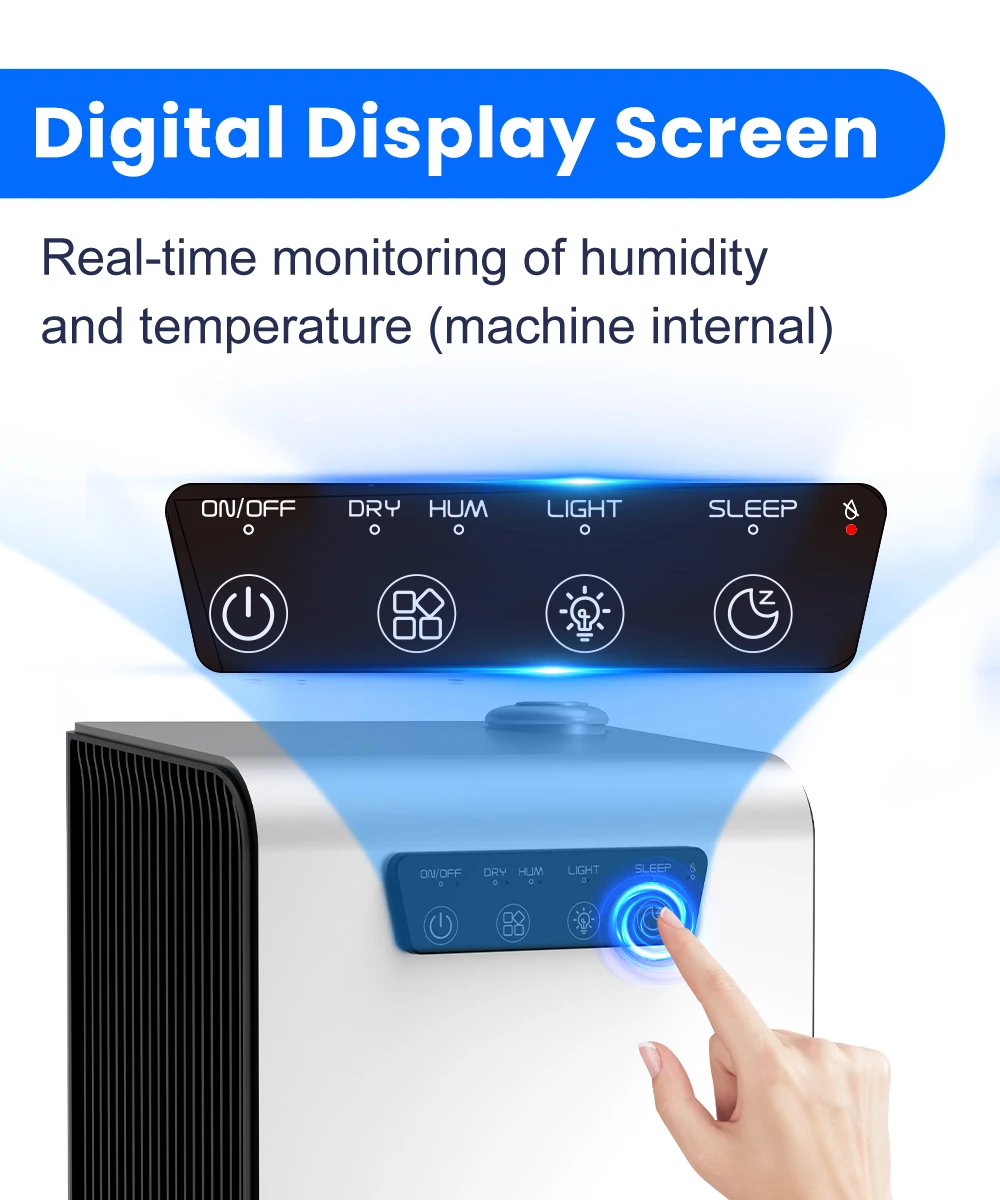 New Upgrade Multi-function Dehumidifier For Home Help With Drying Clothes With Drainage Hose,Auto Defrost, LED Light