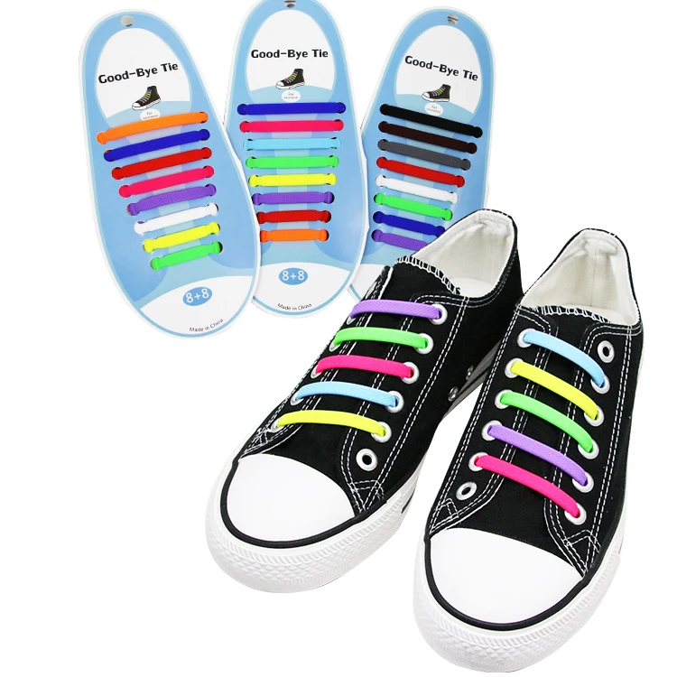 
New color silicone shoe lace custom print lazy sports simple silicone no tie shoelaces laces silicone shoes 