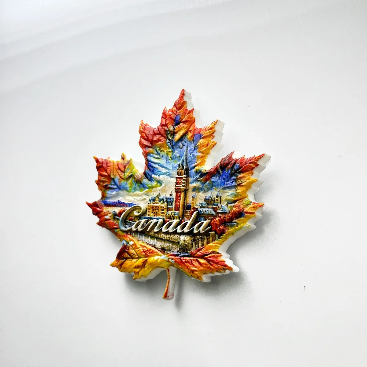 North America Canada Tourist Souvenirs Resin Metal Fridge Magnets Red Maple Leaf Kitchen Decoration 3D Refrigerator Magnet