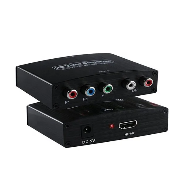 5RCA RGB YPbPr Component to HDMI Adapter Converter + R/L Supports 1080P Video Audio for DVD PSP Xbox 360 to HDTV Monitor