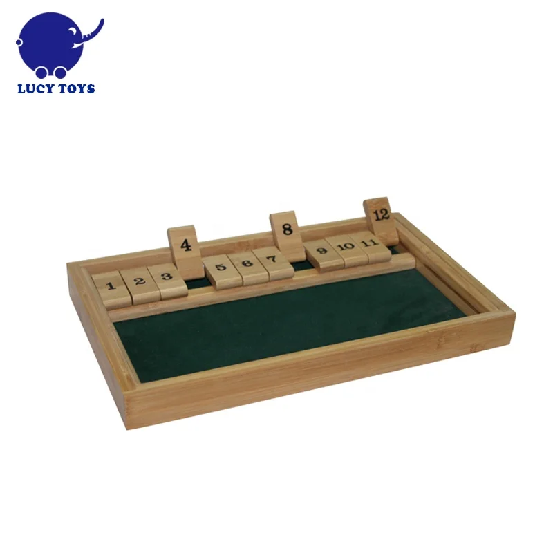 Traditional Retro Classic Board Game 12 Numbers Shut the Box with Dice
