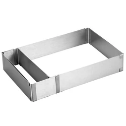 New Design Stainless Steel Adjustable Rectangle Cake Mold Baking Circle Mousse For Kitchen Baking Cooking Tool