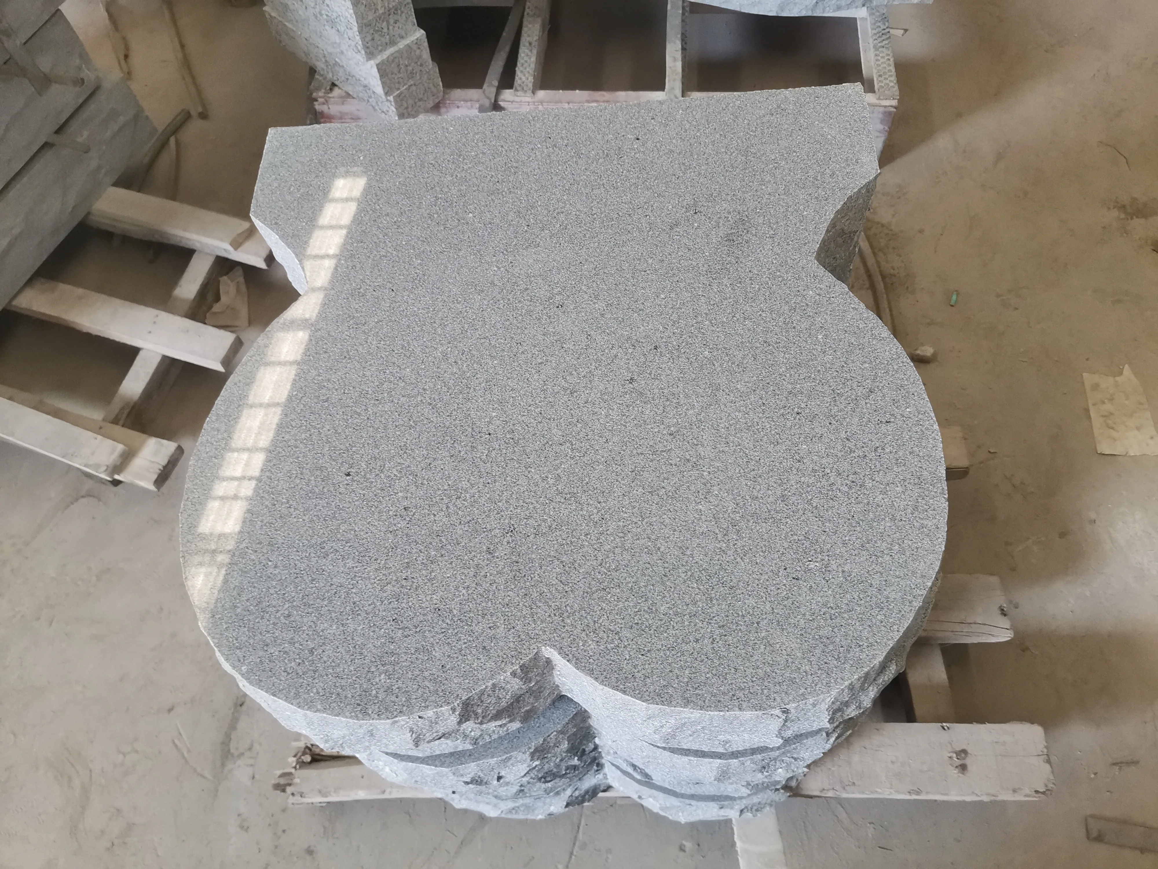 Light Grey Granite America Style Single Double Headstone G633 Memorial Monument