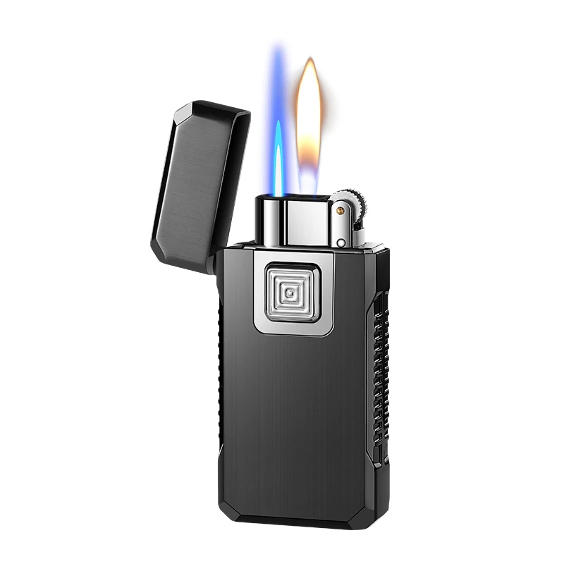 New Arrival Switchable 2 Jet Flame Windproof Torch Lighter Modern Design Metal Cigar Cigarette Accessory for Smoking Presents