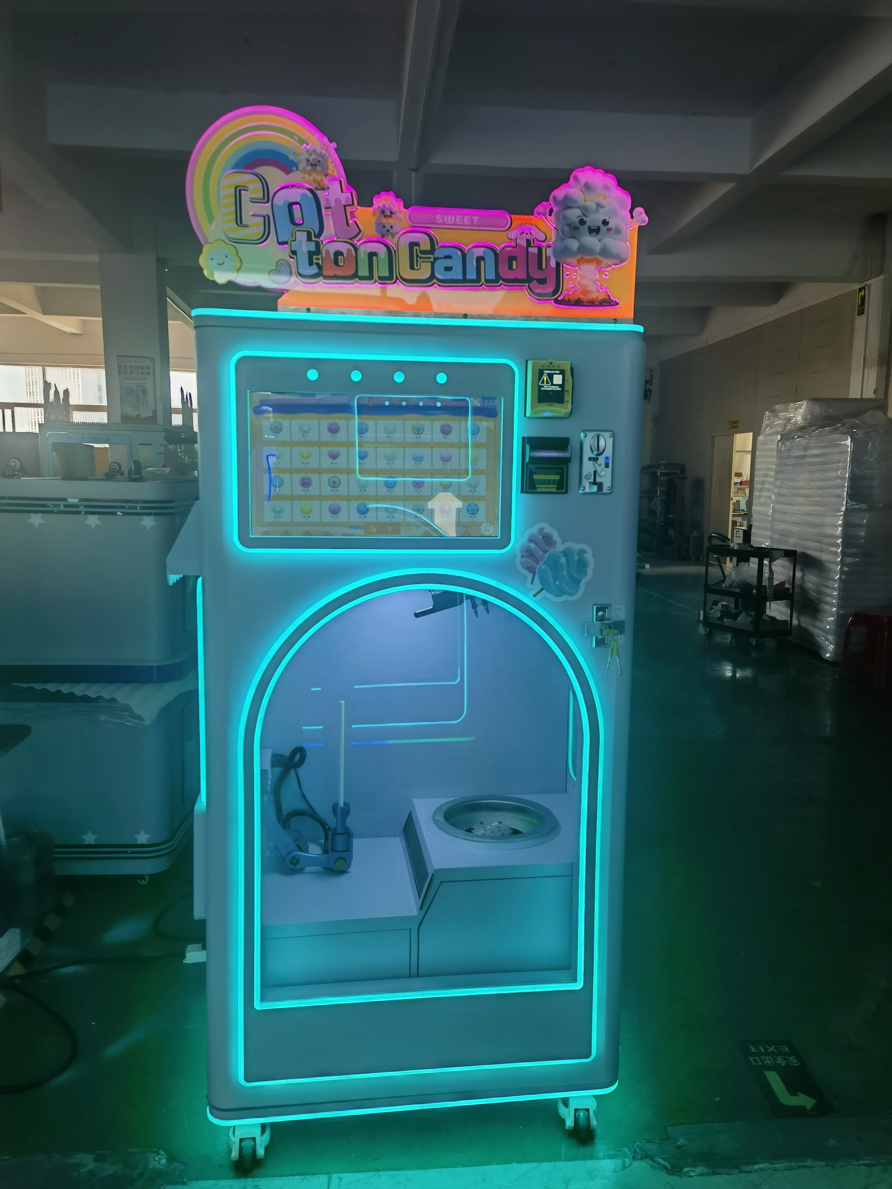 Coin Operated Automatic Cotton Candy Vending Machine Smart Smoothie Vending Machine With Bill Card Payment