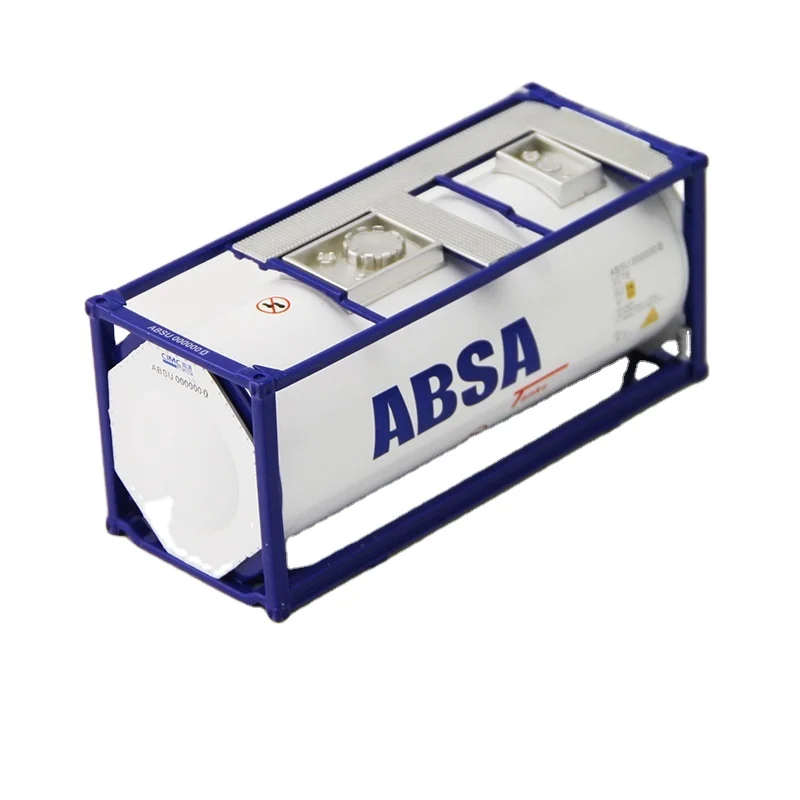 1:50 ABSA High Simulation Alloy Tank Container Model Gas Liquid Oil Car Model Ornaments Diecast Model For Collection