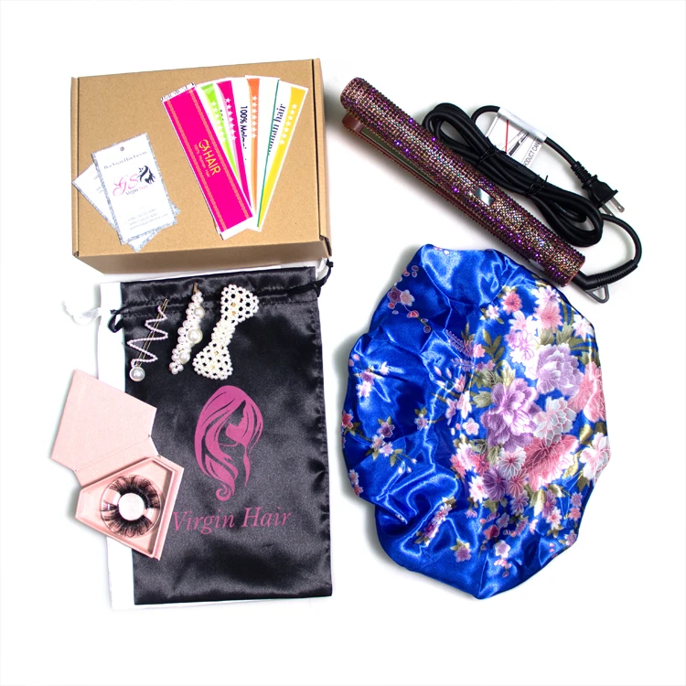 GS Desgin Your Custom Logo Hair Extension Packaging,Wraps/Tags/Silk Bags/Iron/Eyelashes/Cap/Hair Free Private Labels