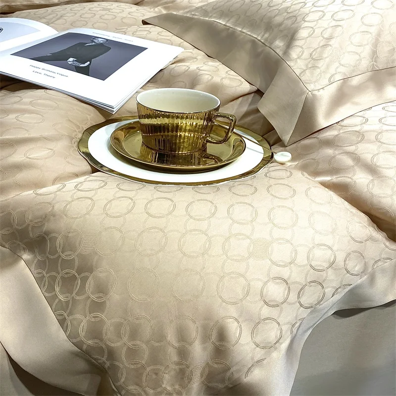 High Quality Natural Tencel Luxury Comforter Breathable Fabric Duvet Cover Set Bedding