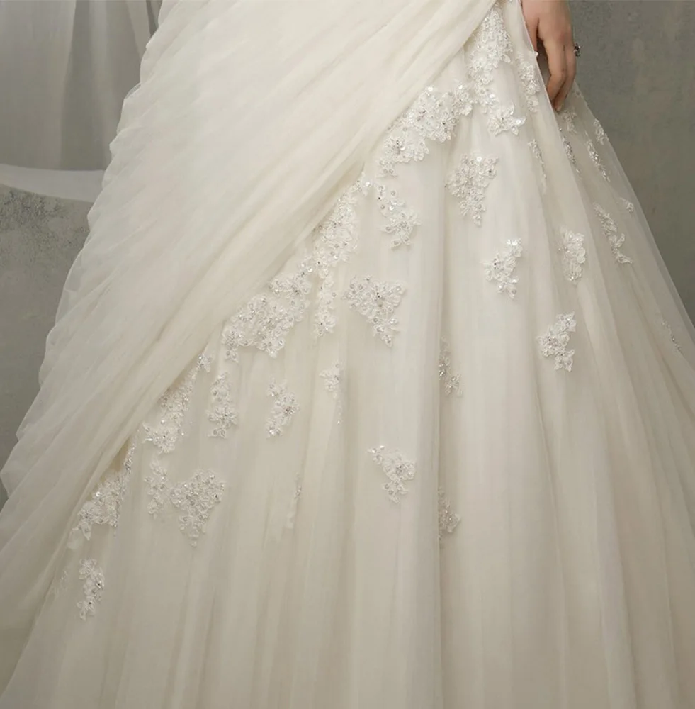 2024 Wedding Dress Strapless  Long Tulle Bridal Mariage Wedding dress women
