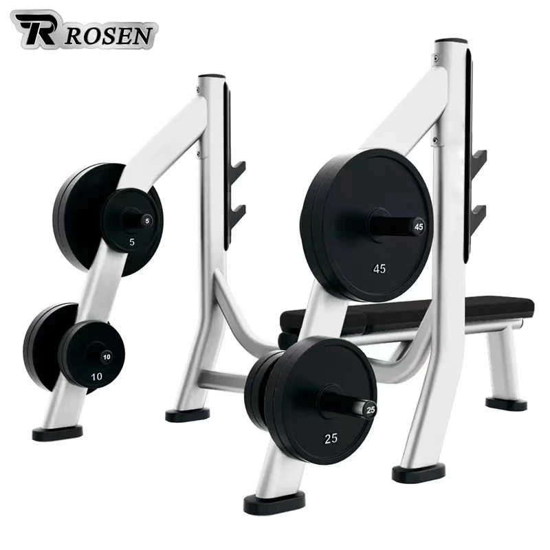 Oem Service Unisex Exercise Gym Equipment ROSEN Fitness Bodybuilding Galvanized Steel Bench Weight Storage For Workout