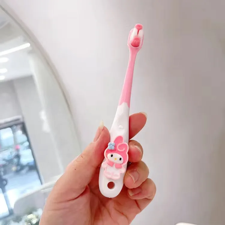 Kawaii Sanrioed Toothbrush Mymelody Kuromi Cinnamoroll Cartoon Student Adult Household Fine Hair Toothbrush Cleaning Toothguard