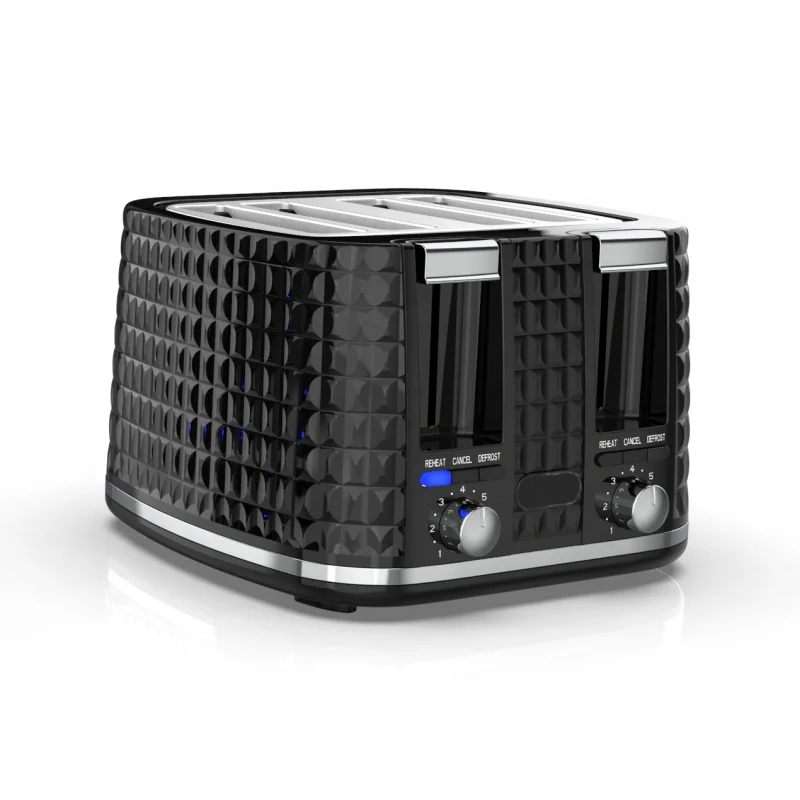 High end 4 slice toaster with reheat defrost cancel auto pop up smart toaster bread 4 slices 2023 new arrival toaster