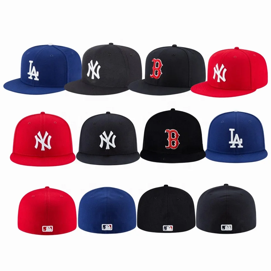 Factory Cheap Baseball Hat Custom Men High Trucker Gorras Snapback Black 6 Panel Brim 3D Embroidery Fitted Sports Cap