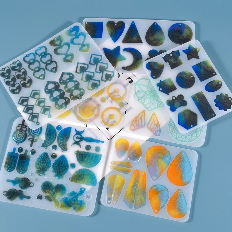 N116 DIY jewelry Resin Mold Shiny Epoxy Silicone Molds with Irregular Earring Molds