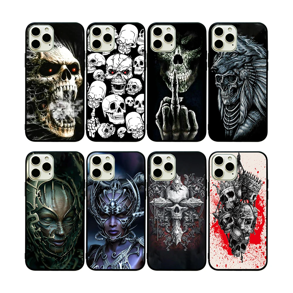 Hallowmas devil skeleton TPU+PC Mobile phone Case For iphone 12 pro