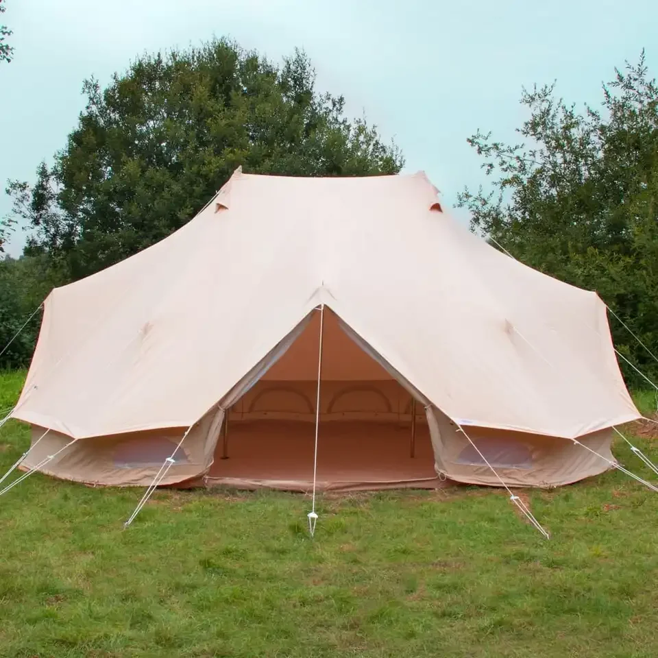 Luxury outdoor waterproof four season safari 6 meter glamping oxford bell tent emperor tent