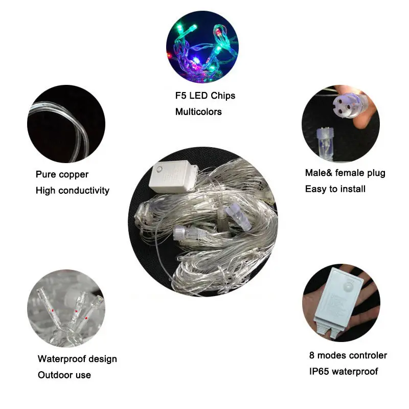 Net Mesh Fairy String Light 3x2M 6x4M LED Waterproof Decoration Window Curtain Wedding Party LED Christmas fishing netWall Light