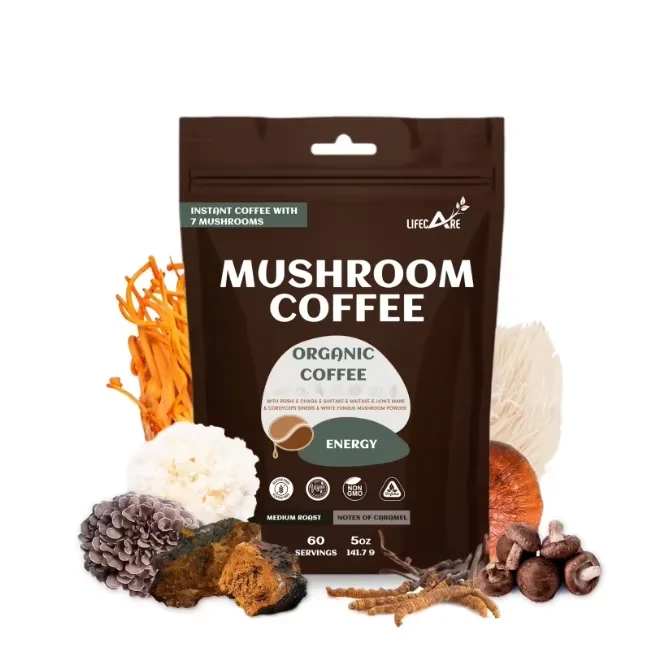 OEM Private Label Bulk Sugar Free Reishi Lions Mane 7 In 1 Vitamin Instant Mushroom Coffee