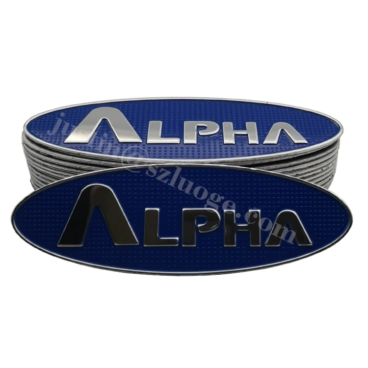 custom oval 3d aluminum brand logo stickers embossed metal nameplate packaging label aluminum adhesive logo