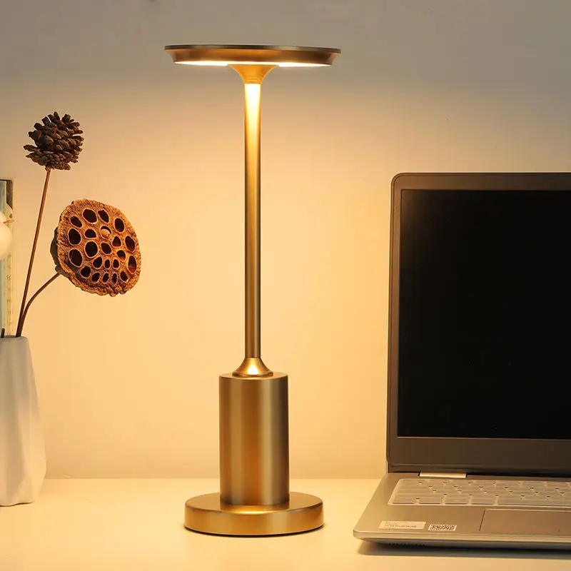 Hot sale New Design Dinning Aluminum Wireless LED Table Lamp with 3 Lighting Colors