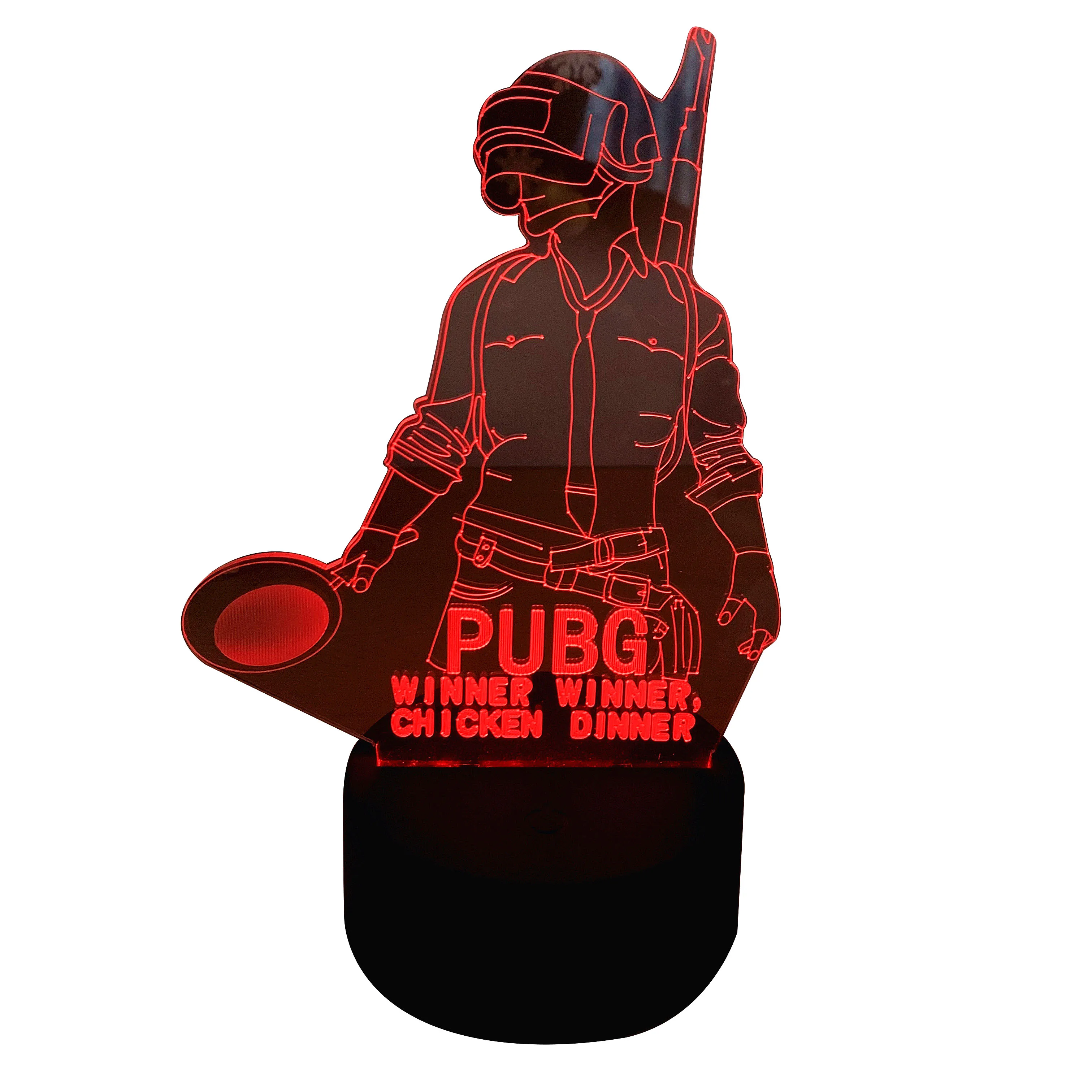 Eat chicken peace elite colorful 3D night light led induction color changing table lamp visual gift cartoon customization