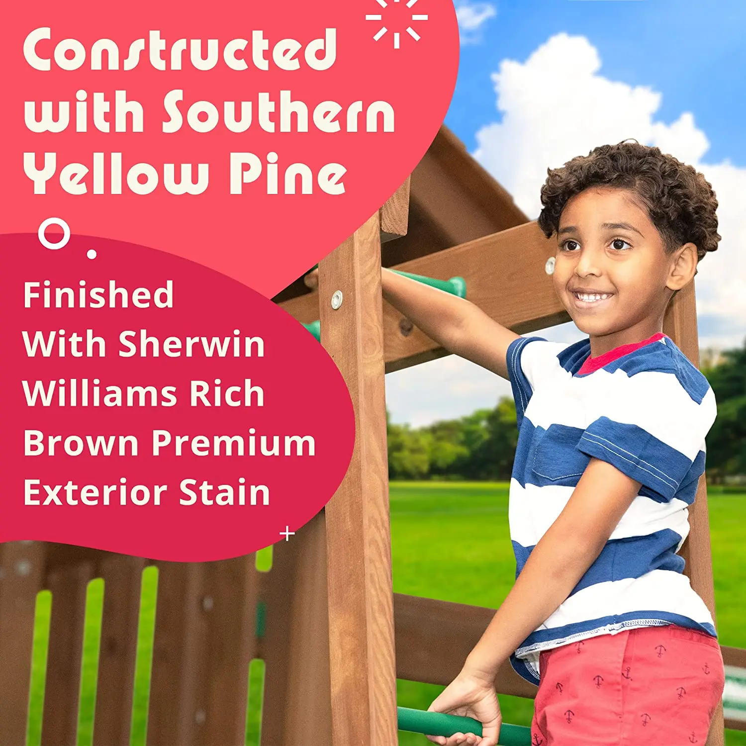 Large Outdoor Backyard Wood Garden Kids Wooden Playhouse With Slide And Swing