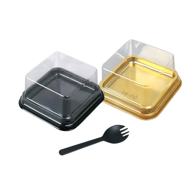 Wholesale Square Blister Small Cake Packing Box Plastic Boxes Packaging Pvc For Bread Desserts