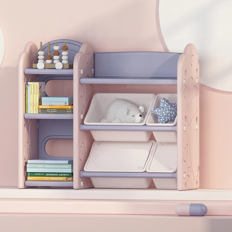 Children Toys Storage Rack Plastic Kids Toy Shelf Finishing Storage Cabinet Large Capacity Multilayer Shelving Baby 1-14 Years